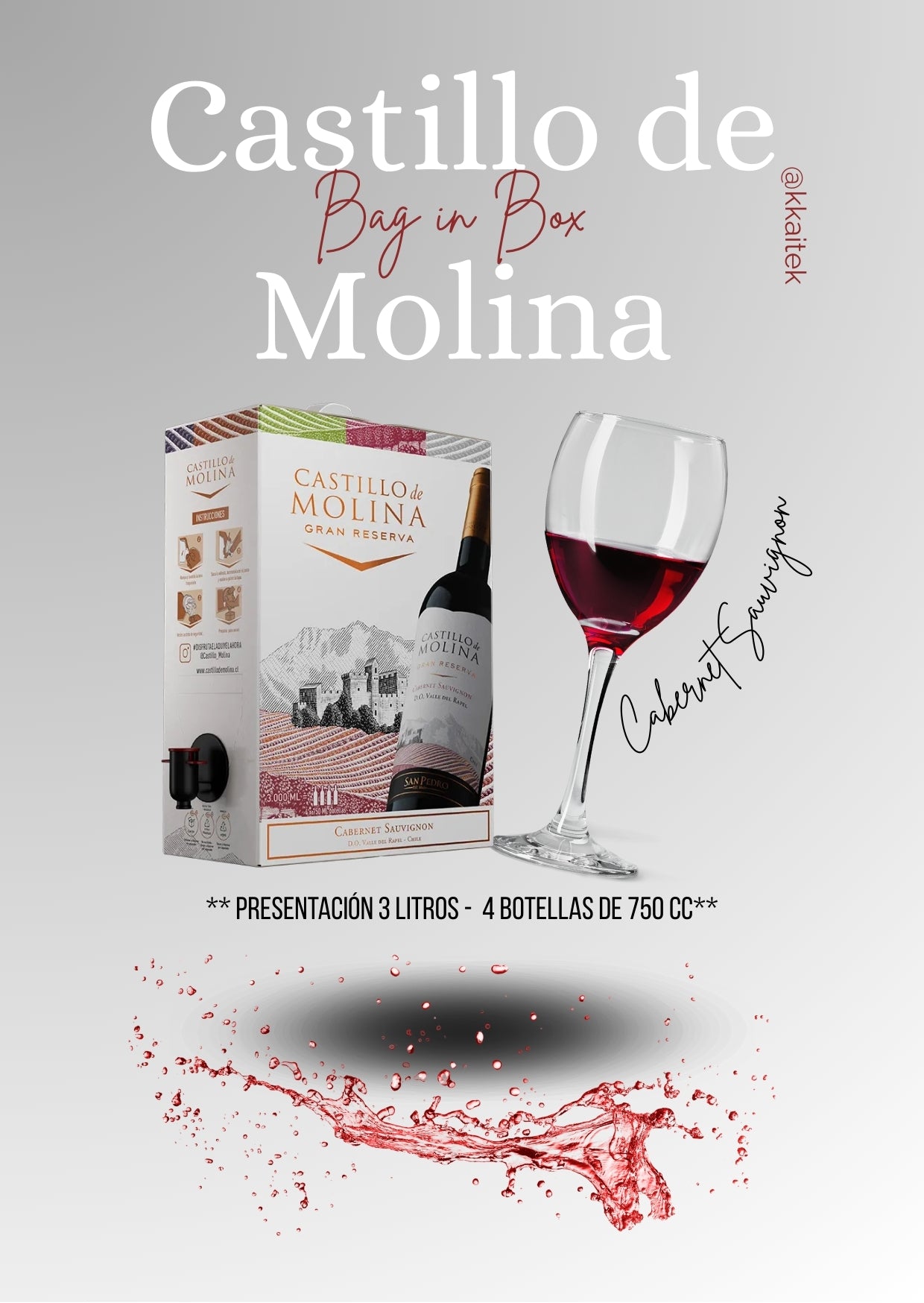 Vino Castillo de Molina Gran Reserva - Bag in Box (3 Litros)